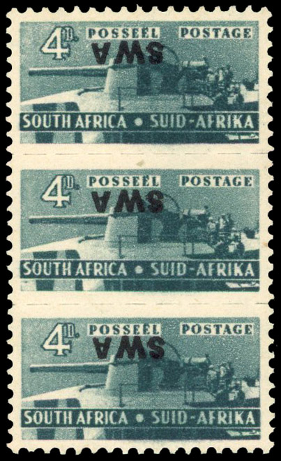 South West Africa 1943-44 War Effort 4d overprint inverted mint
