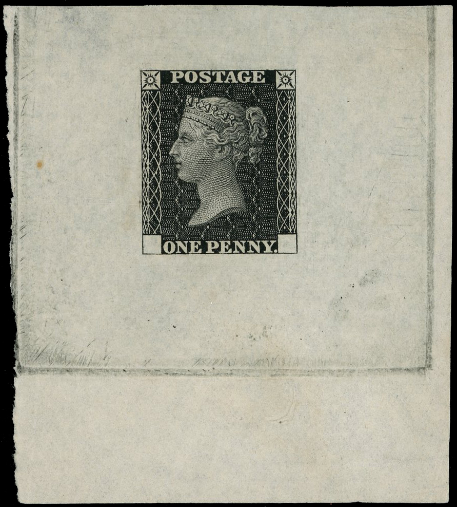 1890 1d Black Secondary Dies. Proof Printed in black