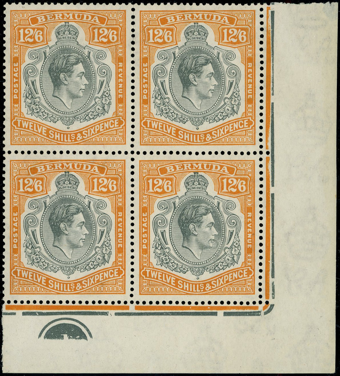 Bermuda SG 120 Plate block mint
