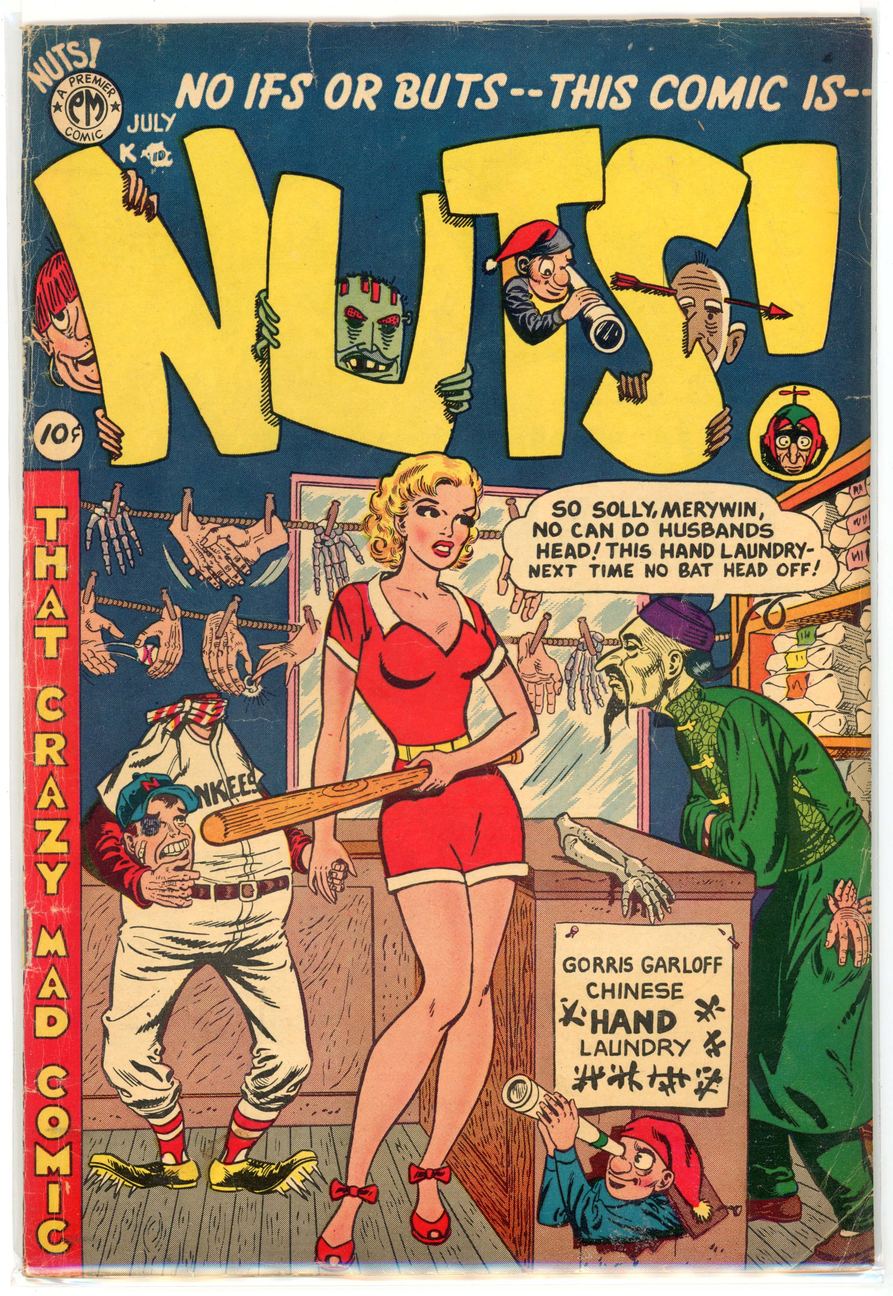 †Nuts! #3 (Premier Magazines, 1954) Marilyn Monroe and Joe DiMaggio cover