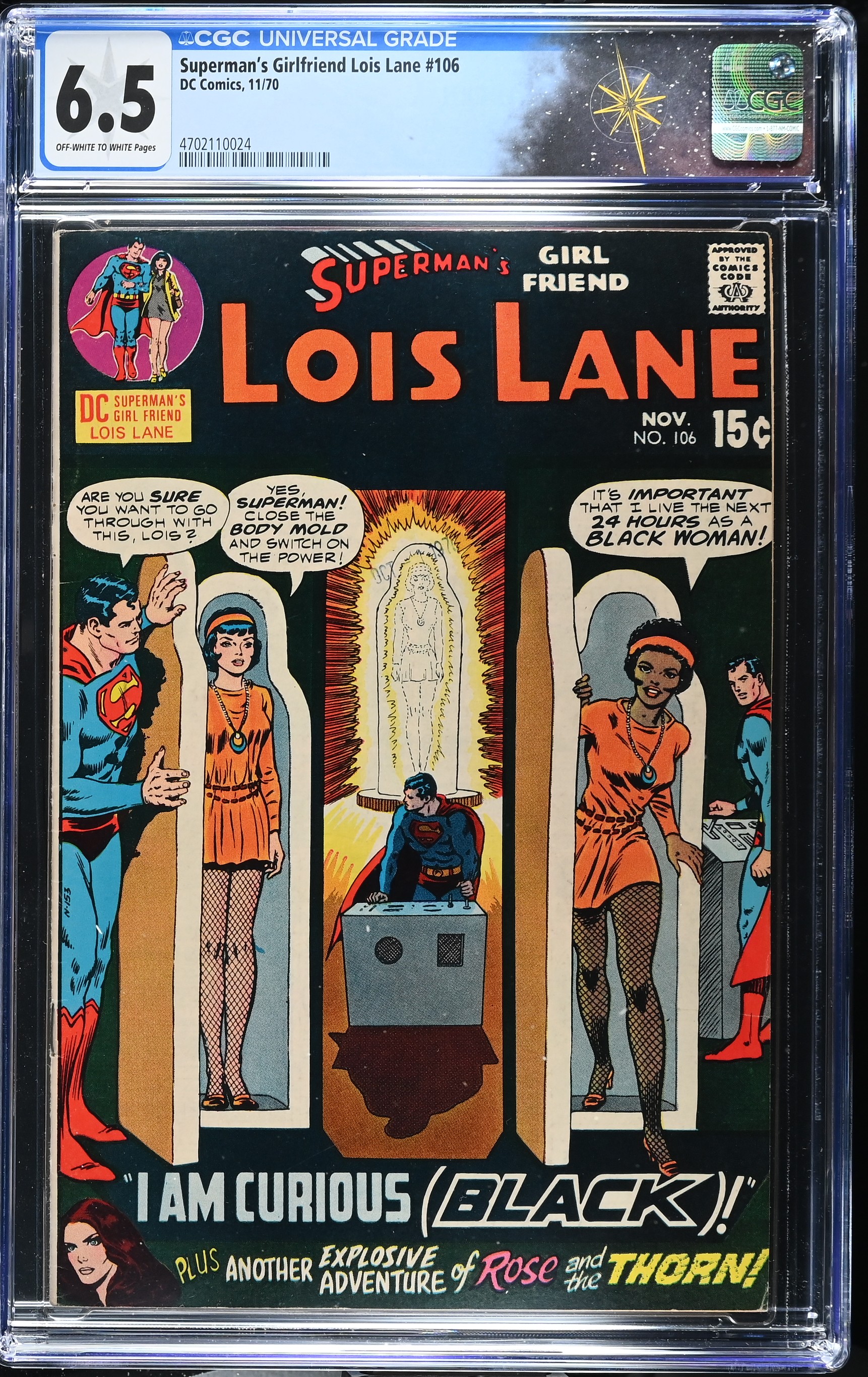 Superman's Girlfriend Lois Lane #106 (DC Comics, 1966) CGC 6.5 - 2nd appearance of Rose and the Thorn