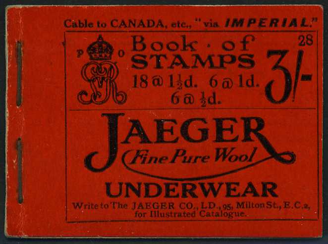 1922 (October) 3/- booklet (#28, stapled),...