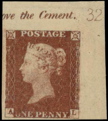 1843 1d red-brown Plate 32 (AL)...