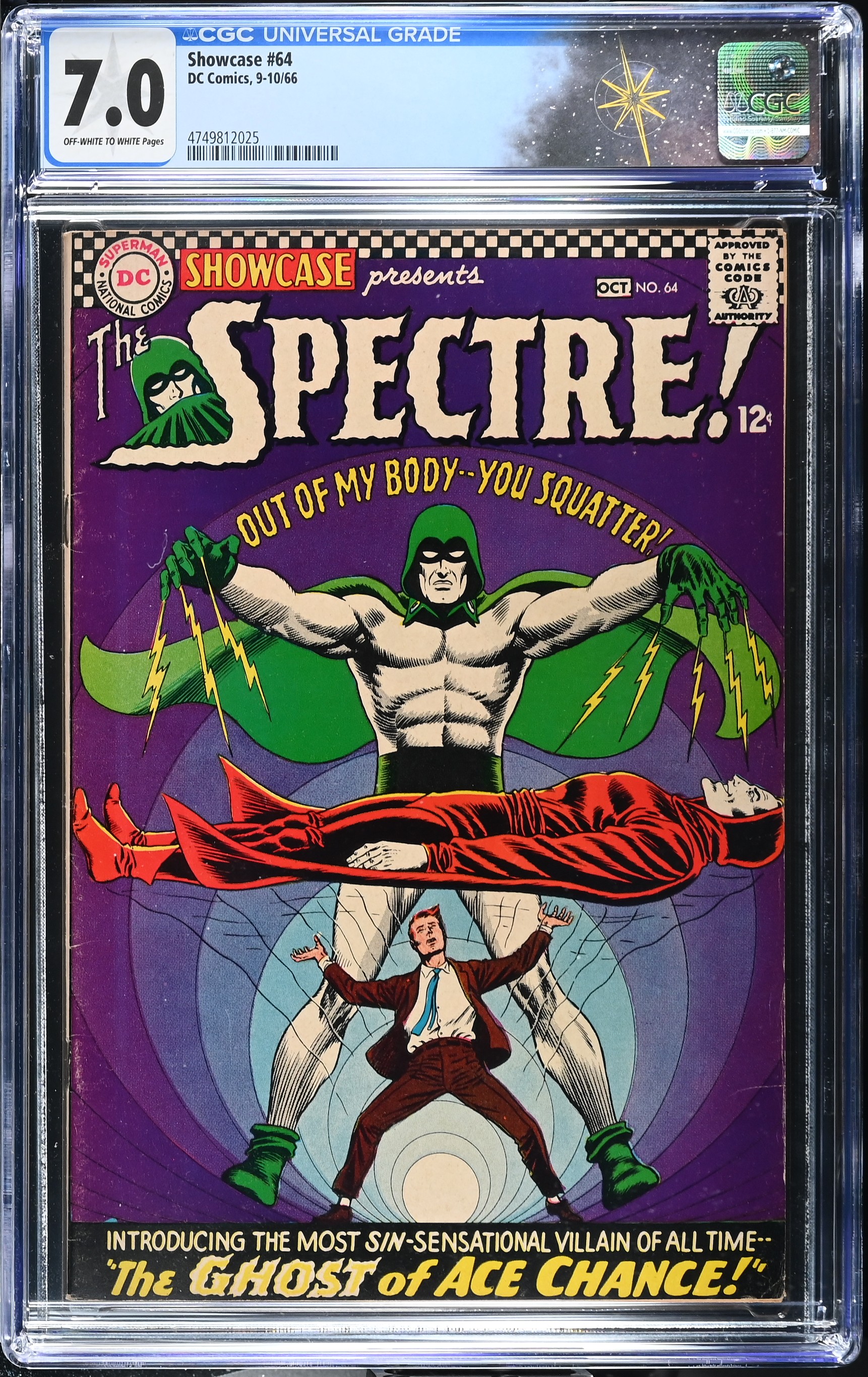 Showcase #64 CGC 7.0 "The Ghost of Ace Chance!" (DC Comics, 1966) Off-White to White Pages
