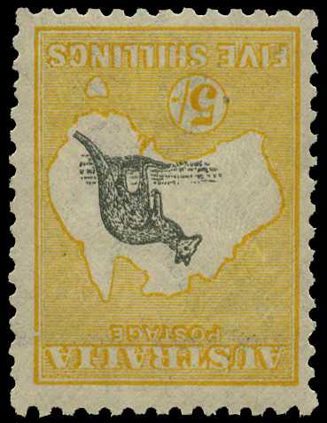 Third Watermark: 1915-27 5/- grey and yellow...