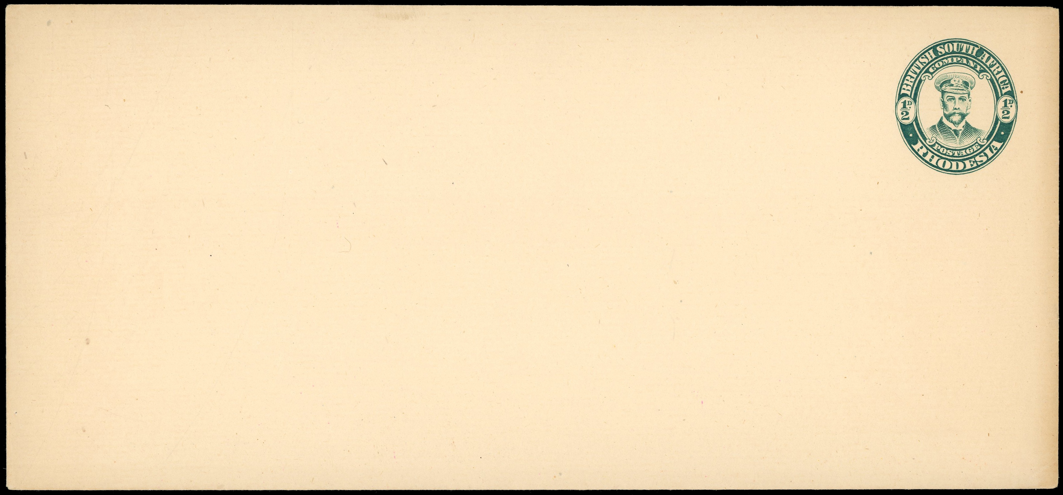 1916 ½d green "Admiral" envelope unused