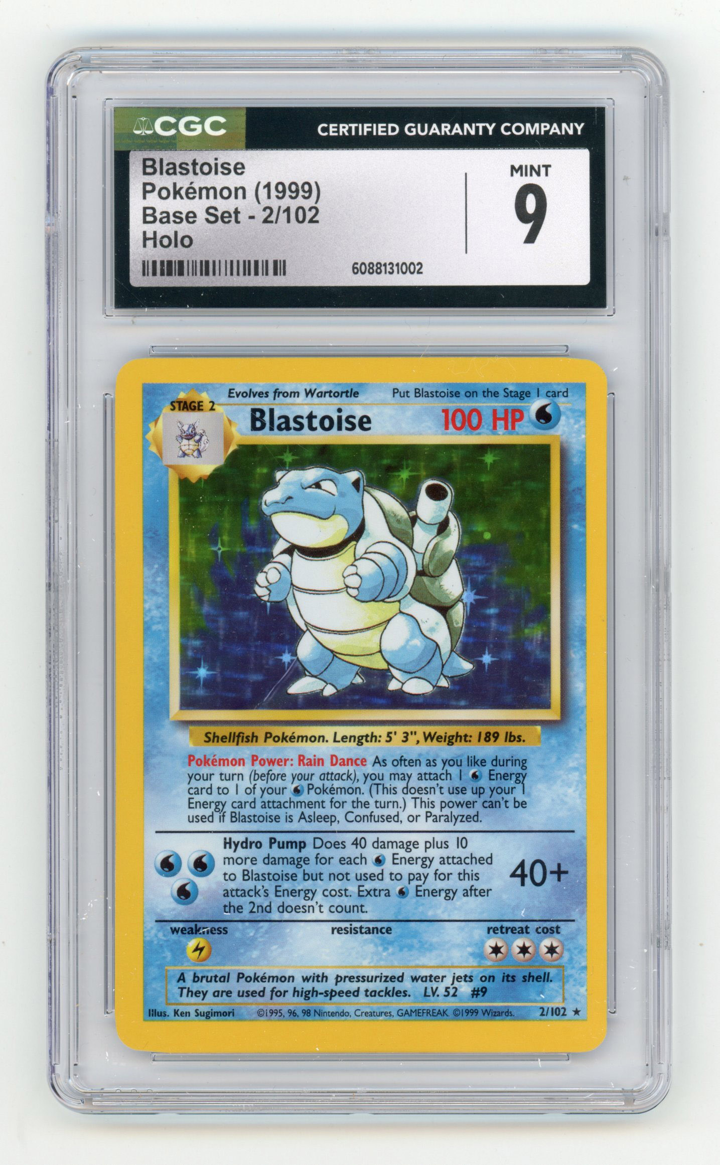 CGC 9 Blastoise Holo #2 - Base Set Unlimited