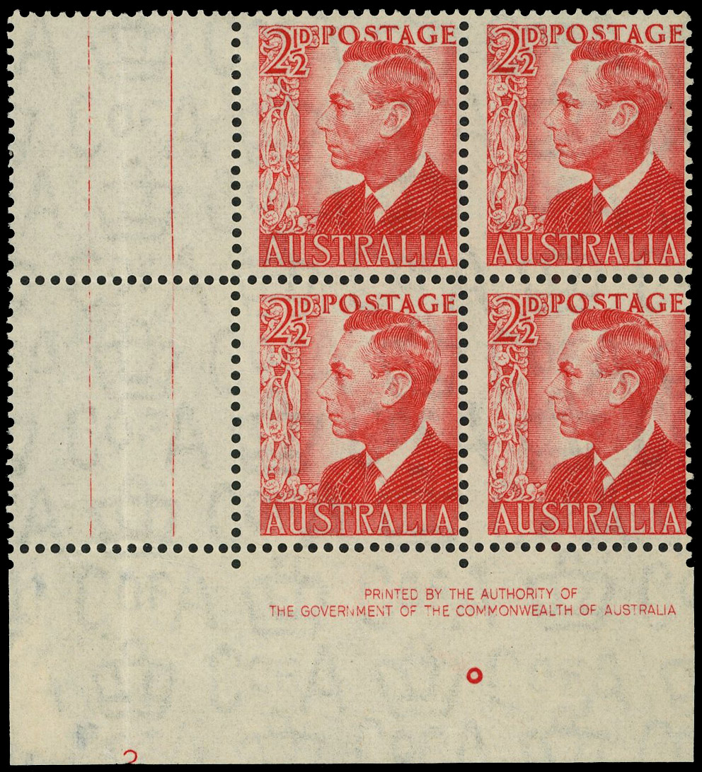 Australia SG 234 Plate block mint