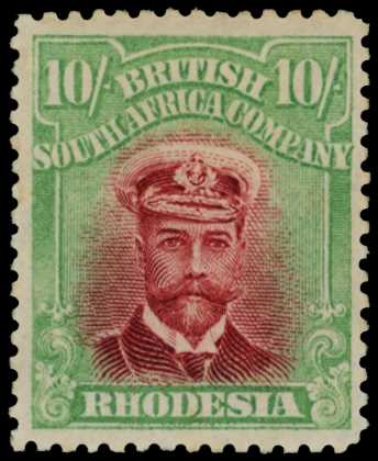 1913-7 10/- Head Die II, perf 14. Large...
