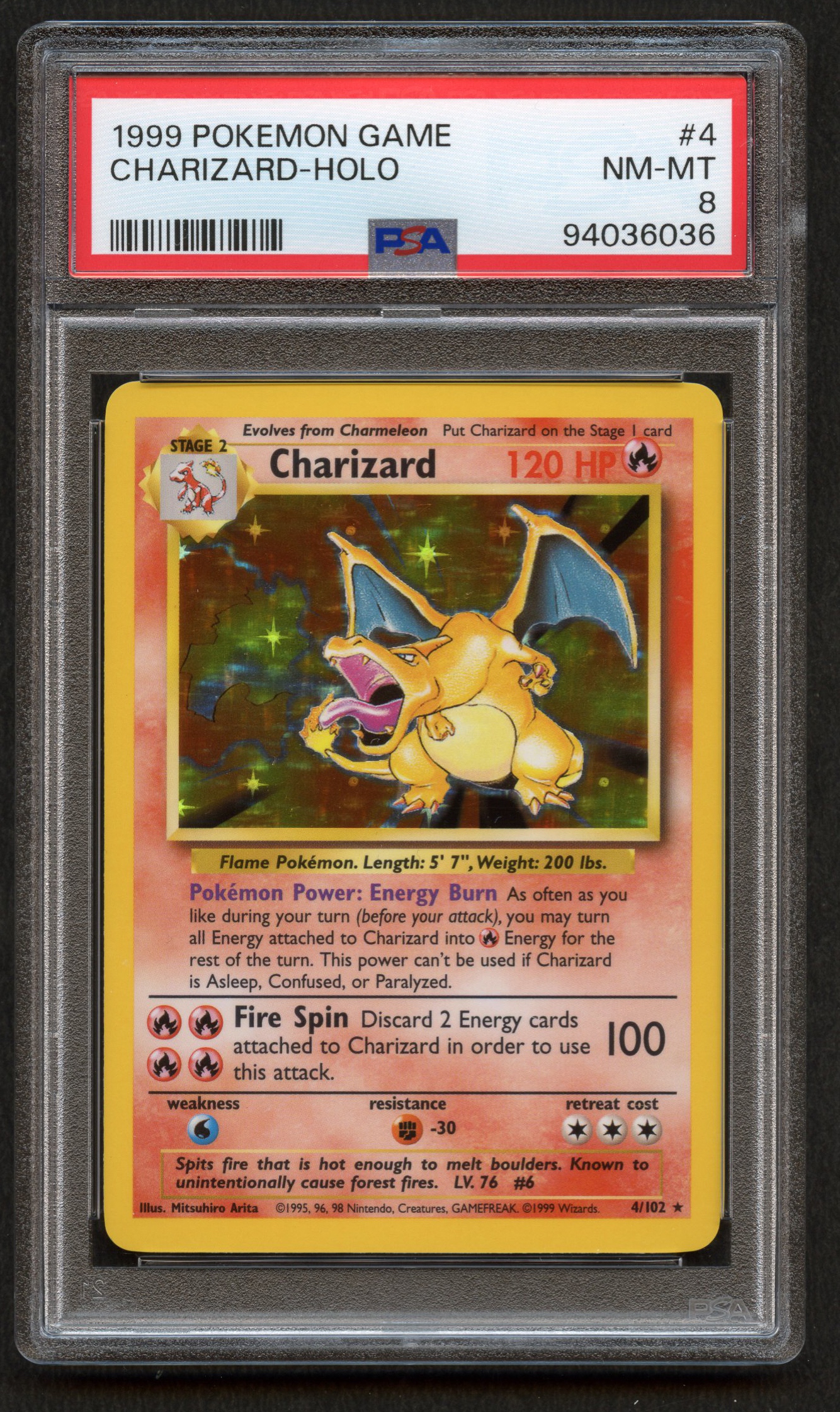 PSA 8 Charizard Unlimited - Base Set (1999) Holo #4