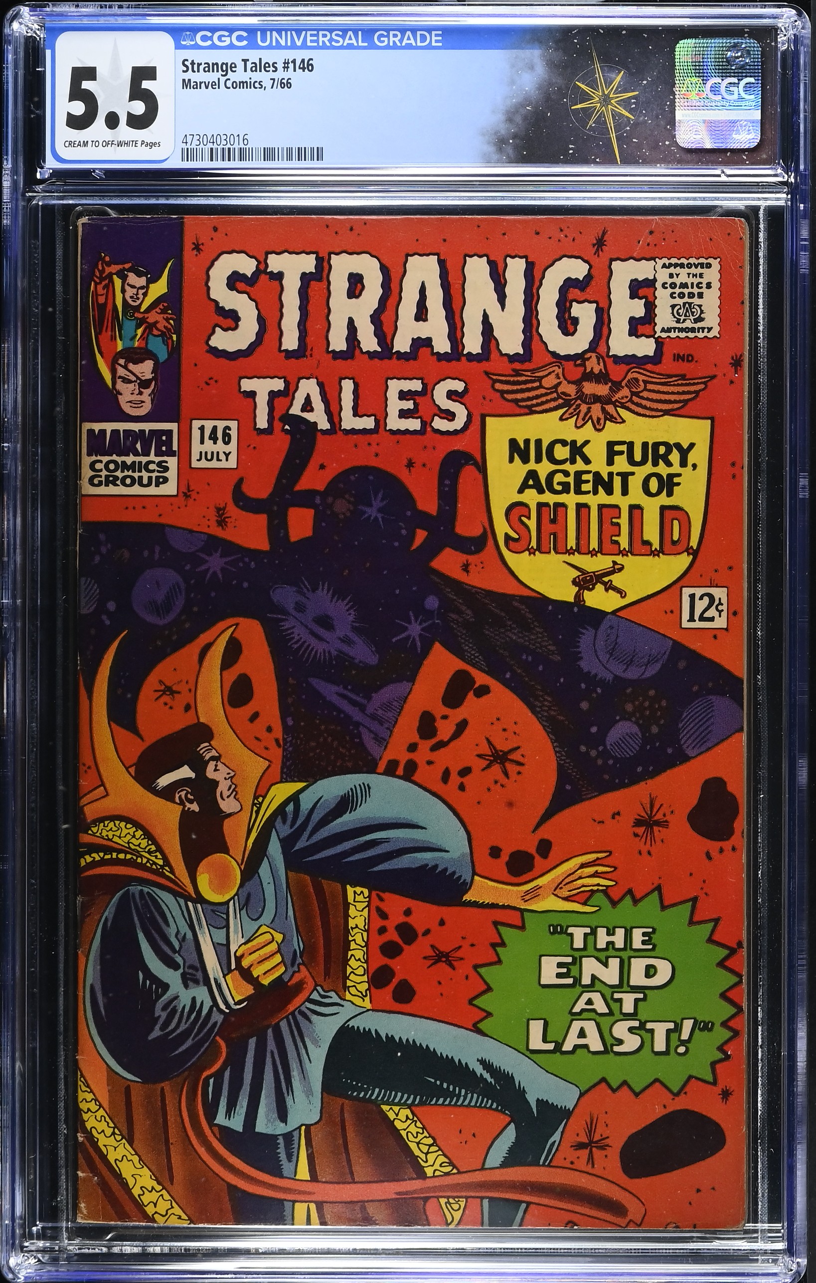 Strange Tales #146 CGC 5.5 1st Appearance of A.I.M. & 1st Cover of Eternity (Marvel Comics, 1966) Cream to Off-White Pages