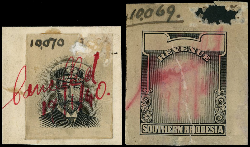 Southern Rhodesia Revenue Master Die Proofs