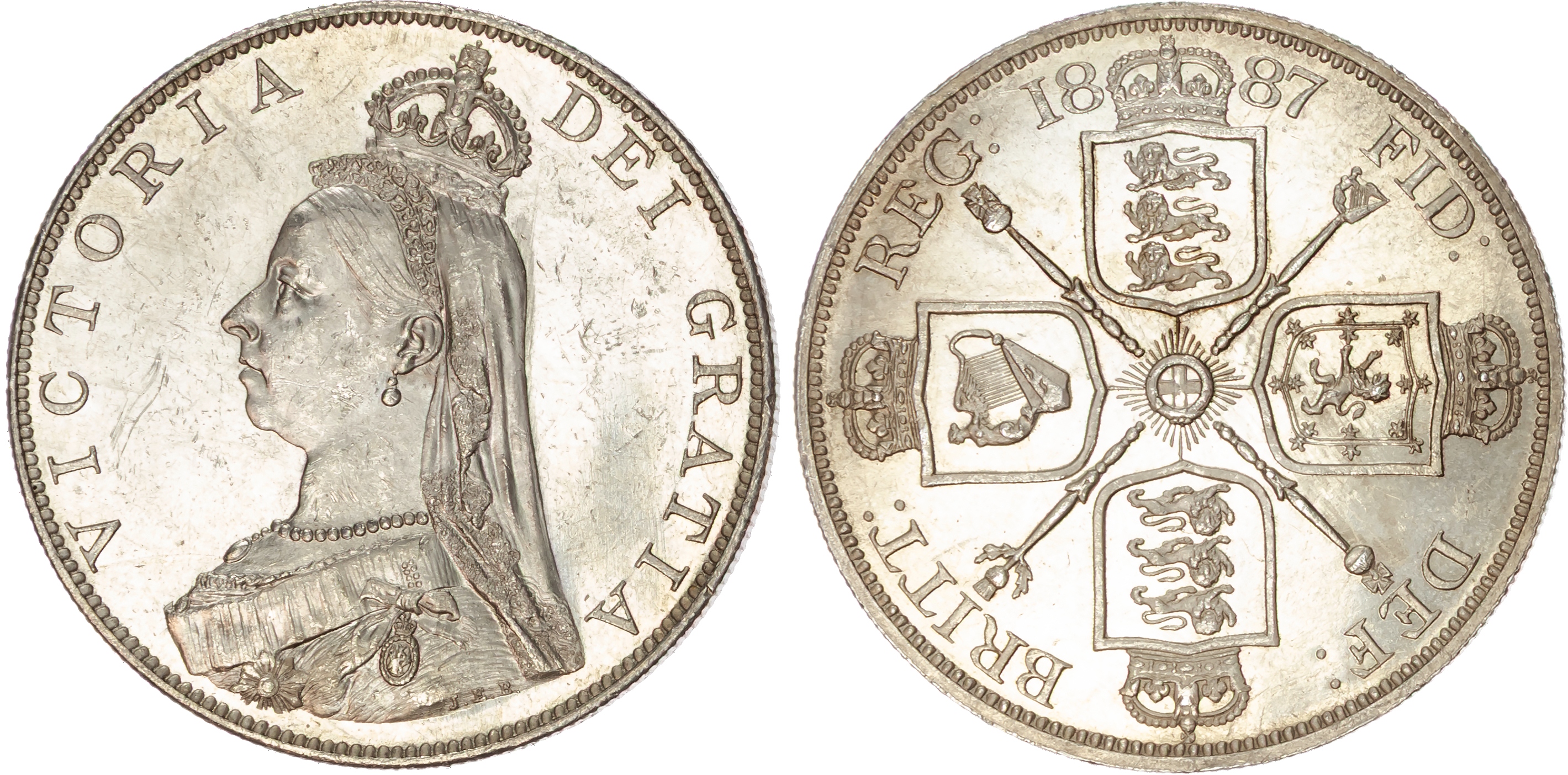 Victoria (1837-1901) Double Florin, 1887, Jubilee issue. 