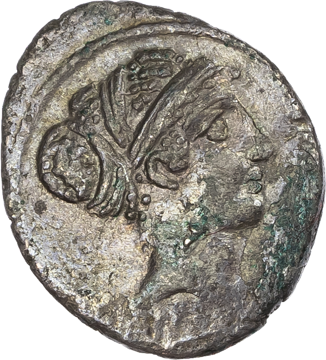 T. Carisius (46 BC) AR Denarius, Rome, 3.23g. 