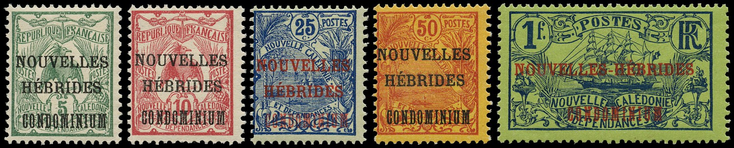 French Issues. 1910-11 set of 5 to 1fr,...