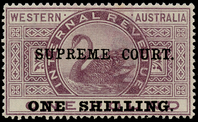 WESTERN AUSTRALIA 1903 Revenue Supreme Court: 'ONE SHILLING.' on £1 lilac