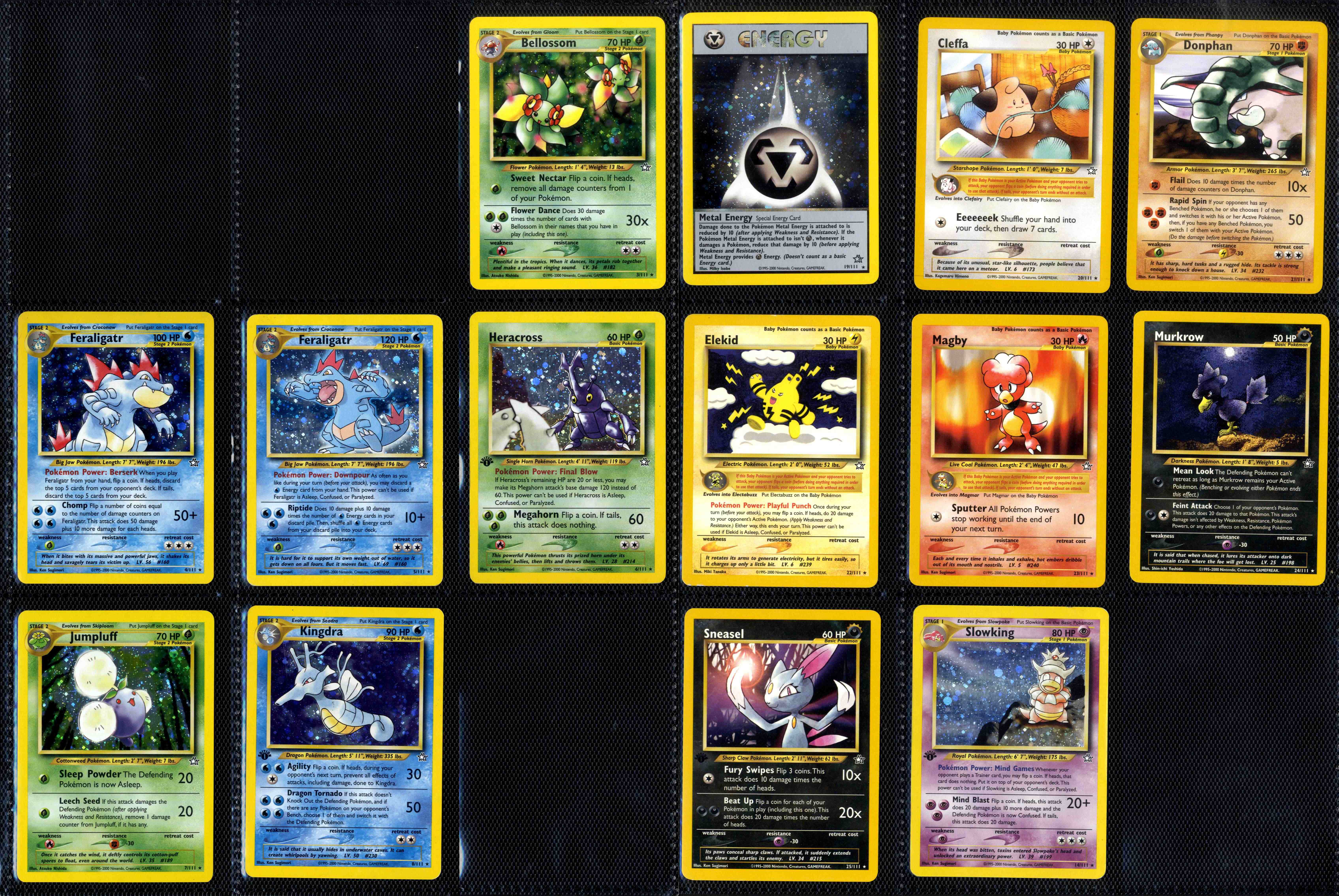 Neo Genesis - Partially Complete Set - Unlimited/1st Edition - 20 cards
