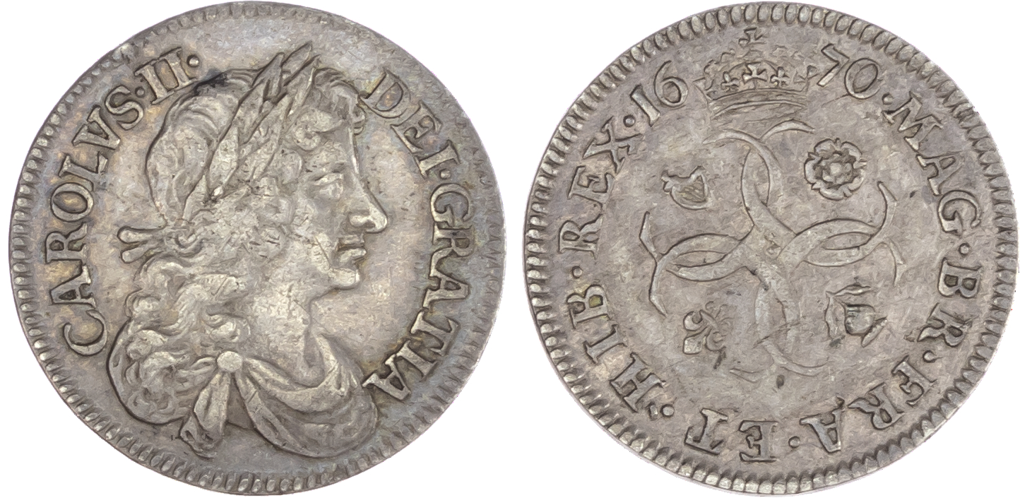 Charles II (1660-85), Maundy Set, 1670, Fourpence, Threepence, Twopence and Penny, laureate and draped bust right, legend