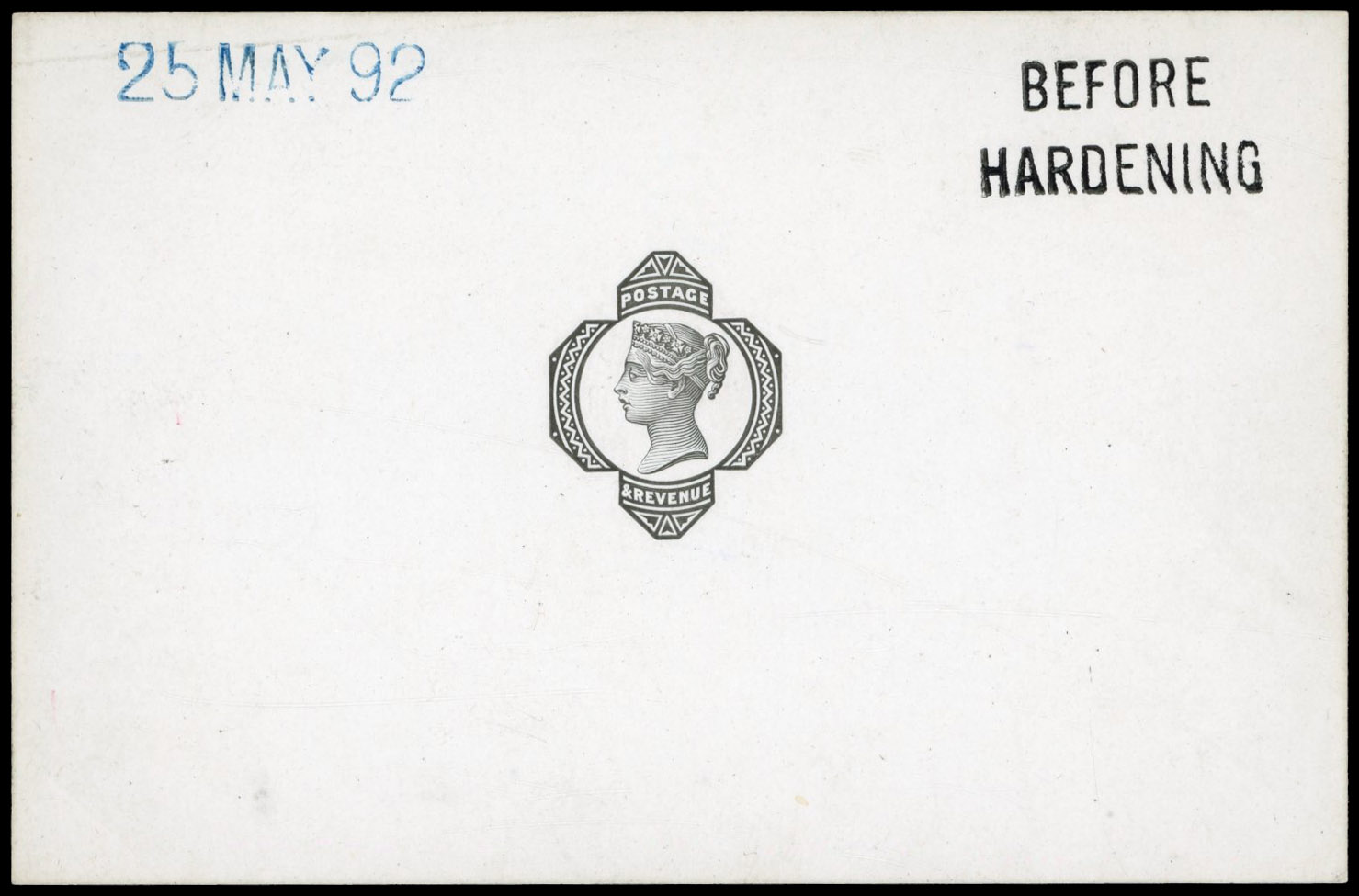 GB 1887-92 4½d head Plate die proof, printed in black on white glazed card, For SG 206