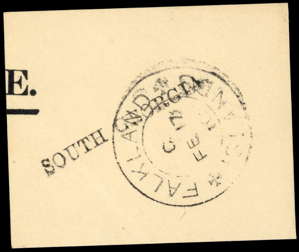 .Falkland Islands Dependencies SG ZU1 South Georgia Type Z1 handstamp used on piece