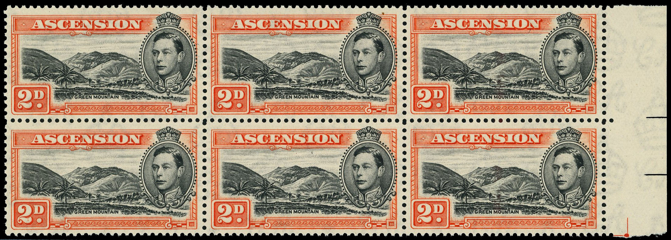 Ascension SG 41aa block mint