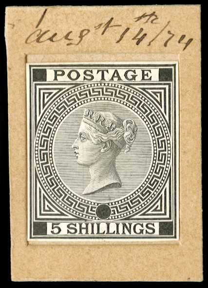 1874 5s Die proof Pl.4. Very fine die proof...