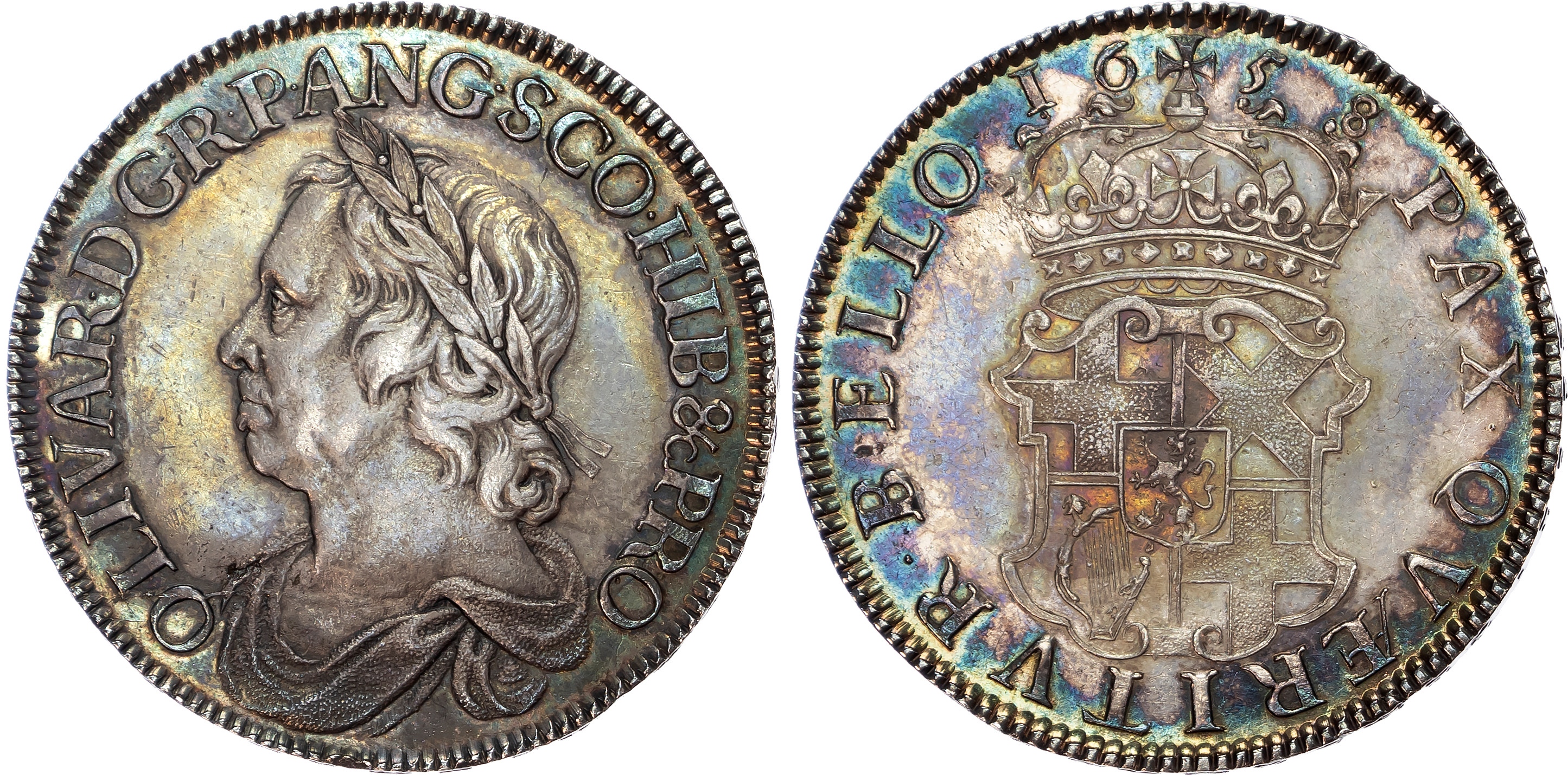 Oliver Cromwell (1656-58), Crown, 1658/7 by Thomas Simon, 8 in date struck over 7