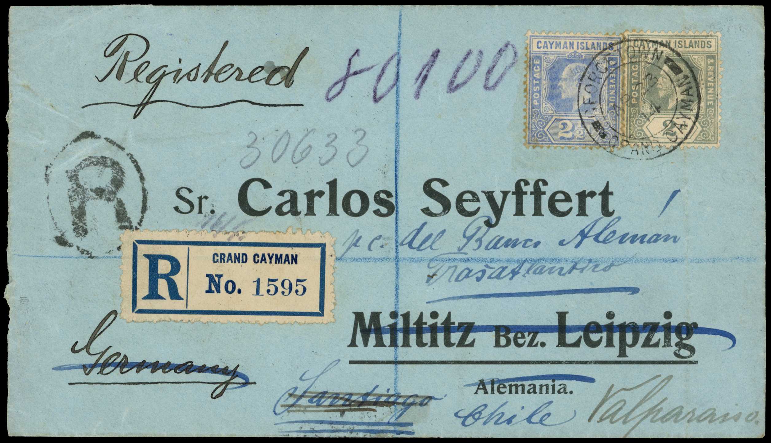 1914 Pair of registered covers with...