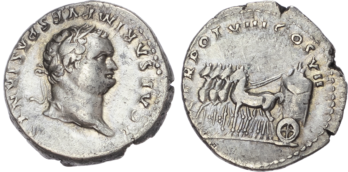 Titus (AD 79-81) AR Denarius, Rome, AD 79, 3.40g. 