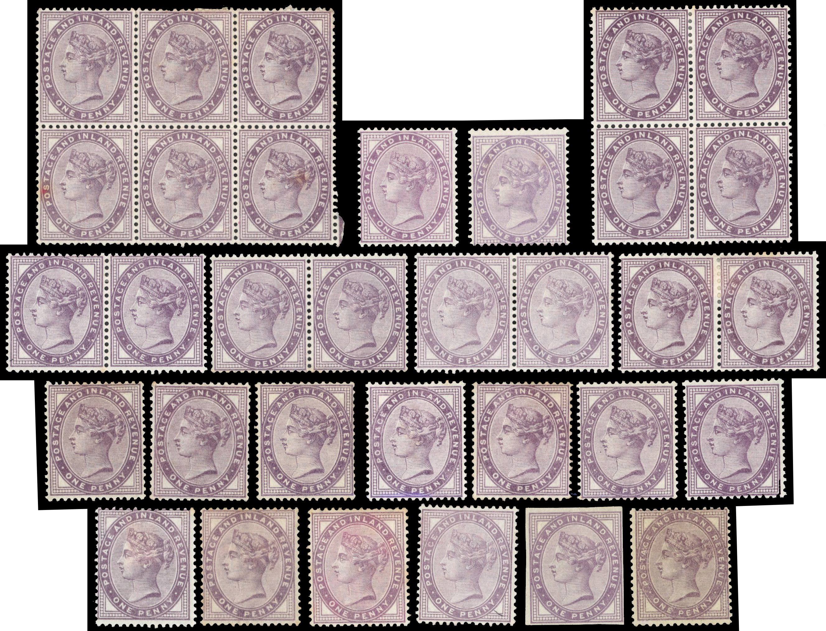 1881 1d lilac, both dies, duplicated mint and used collection arranged on Hagner sheets