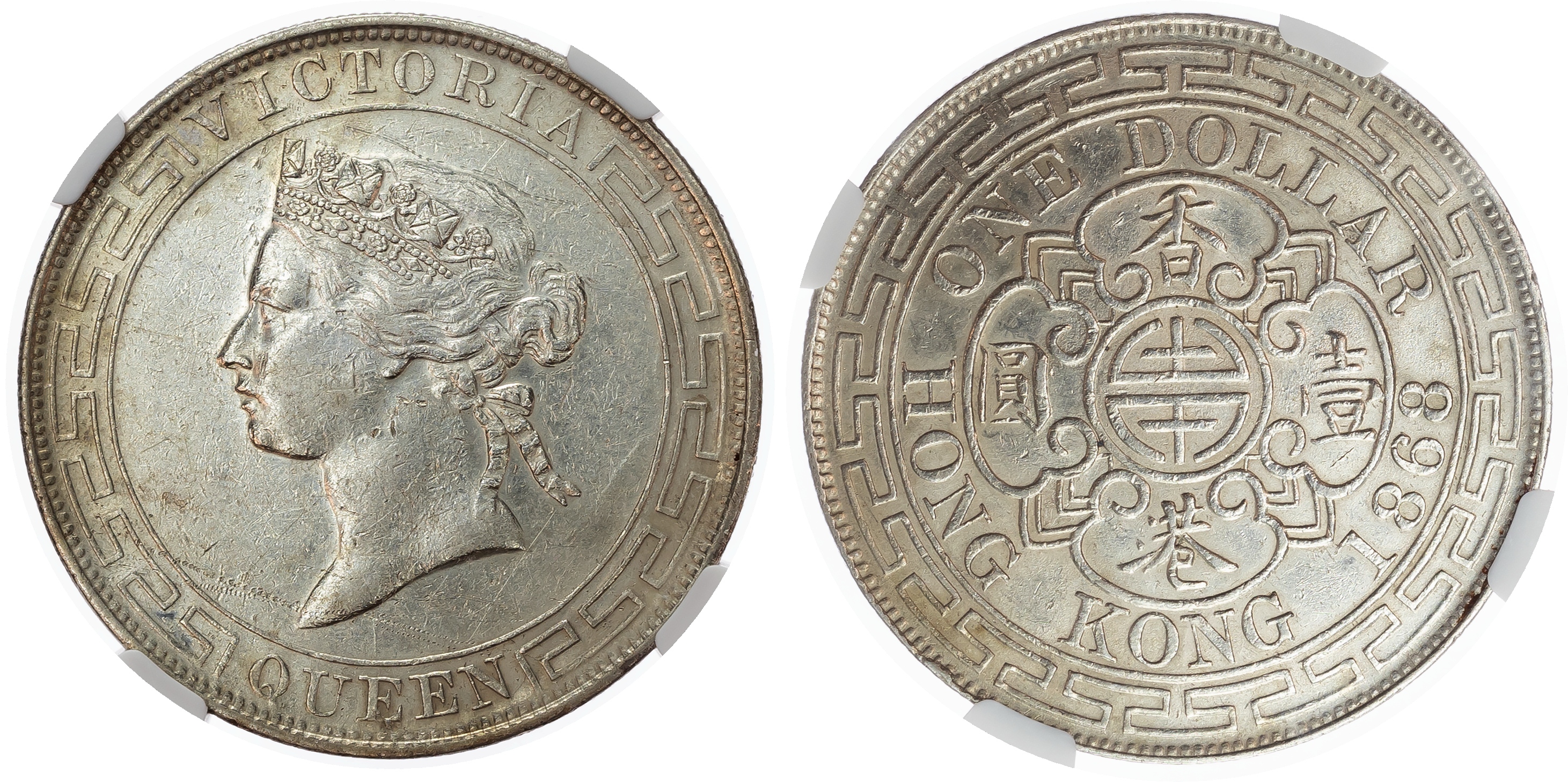 Hong Kong, Victoria (1837-1901), silver Dollar, 1868 - AU Details