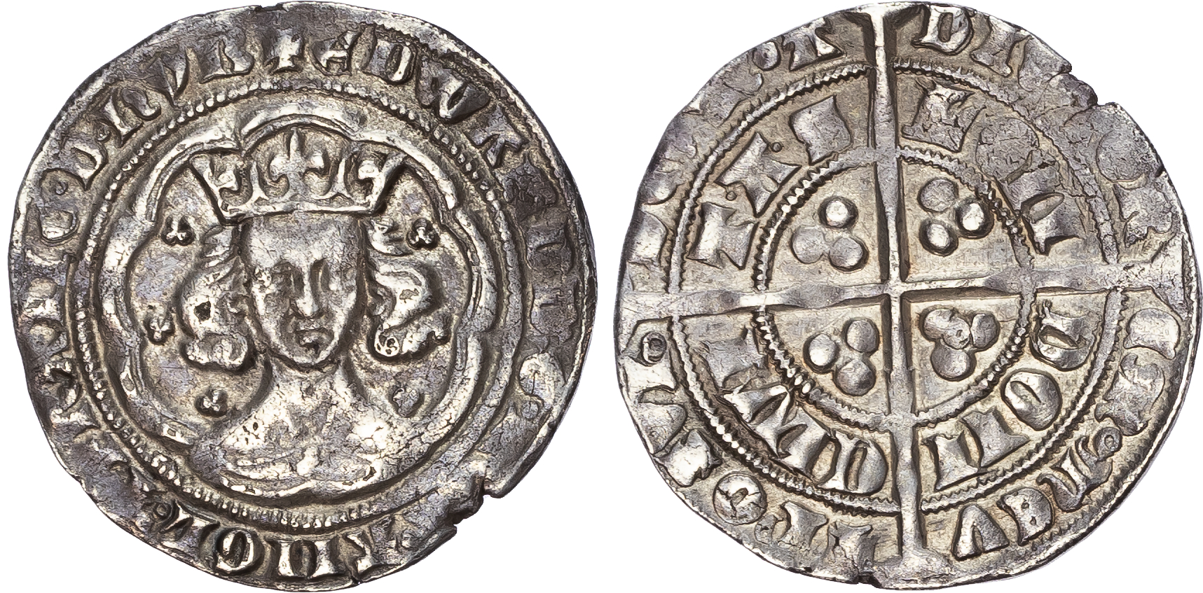 Edward III (1327-1377), Groat, Fourth Coinage, Pre-Treaty Period (1351-1361), series G, London mint, mm. cross 3. 