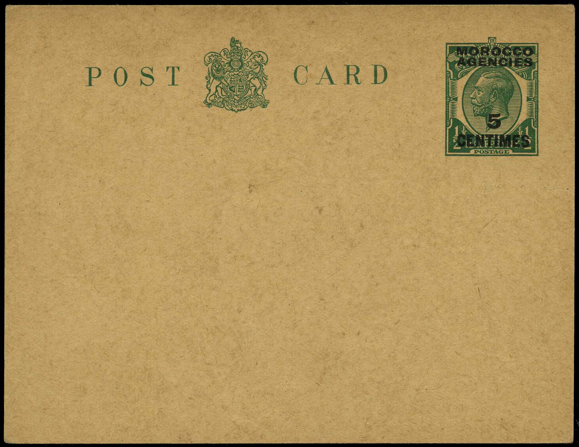 Postcards: 1917 5c on ½d postal stationary...