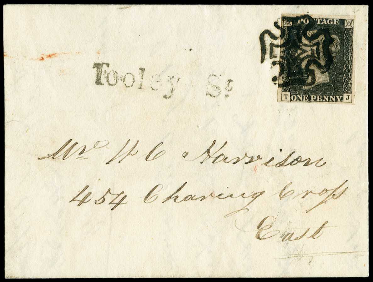1840 1d grey-black Pl.8. Very fine entire...