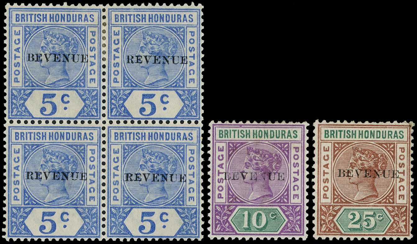 1899 5c ultramarine, 10c mauve and green and...