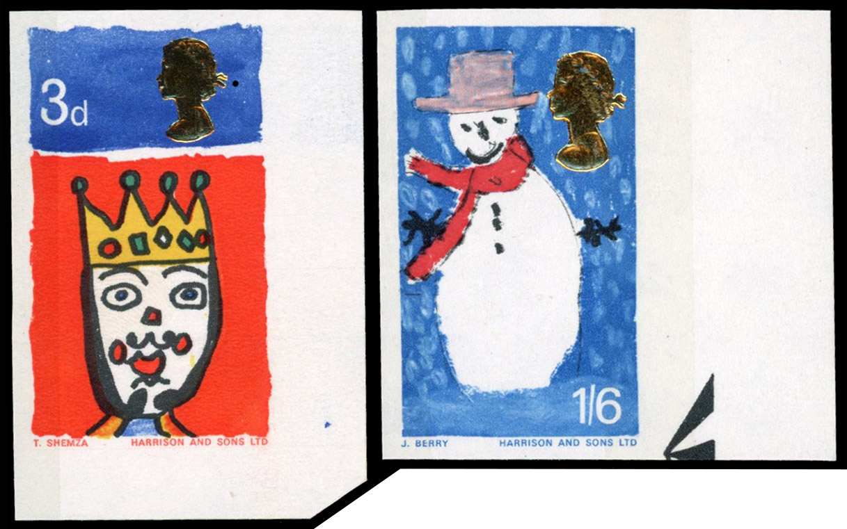 Great Britain 1967 3d-1s6d Christmas, Set of Two, BPMA Imprimatur, SG 713/4p