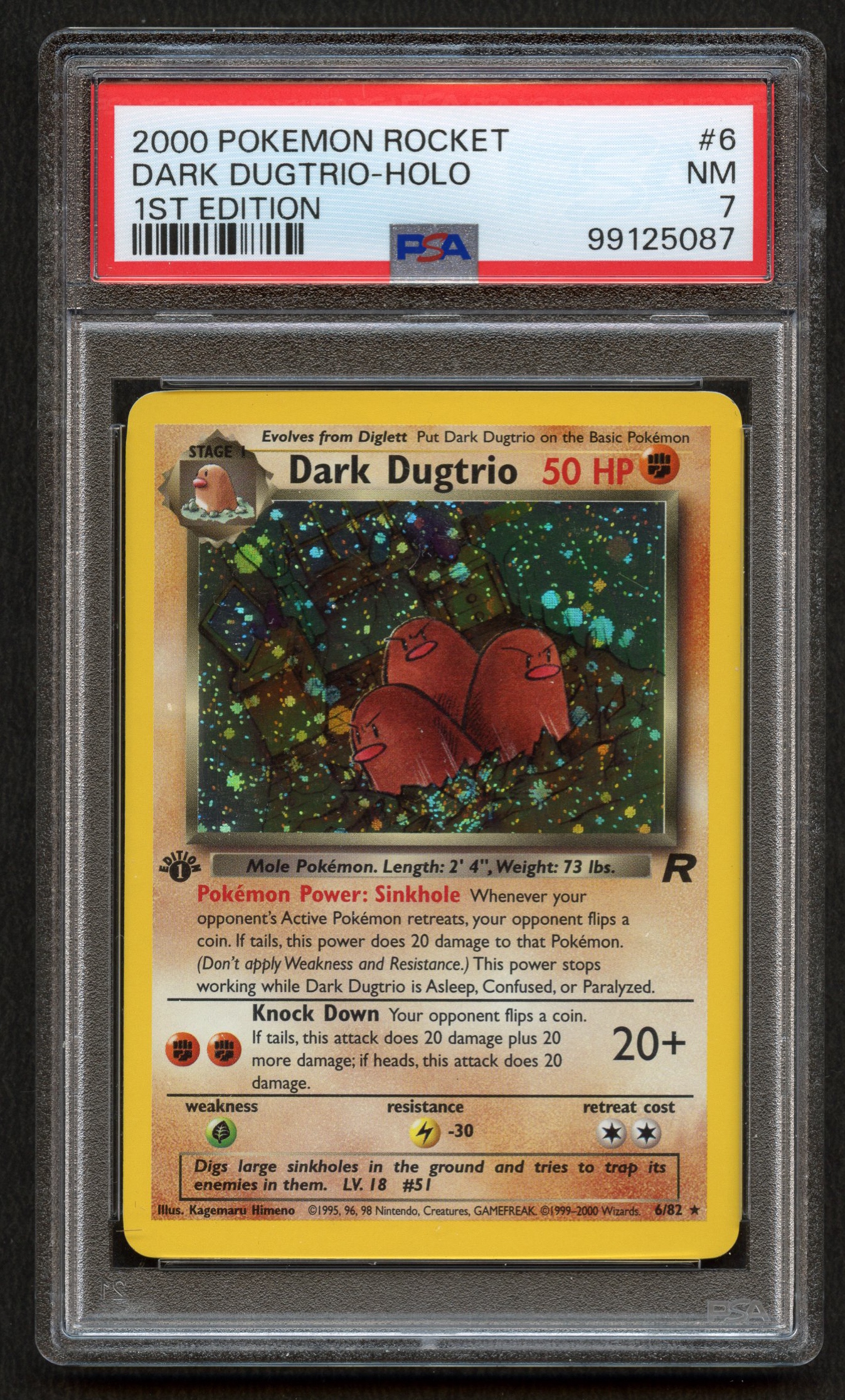PSA 7 1st Edition Dark Dugtrio Holo #6 - Team Rocket 