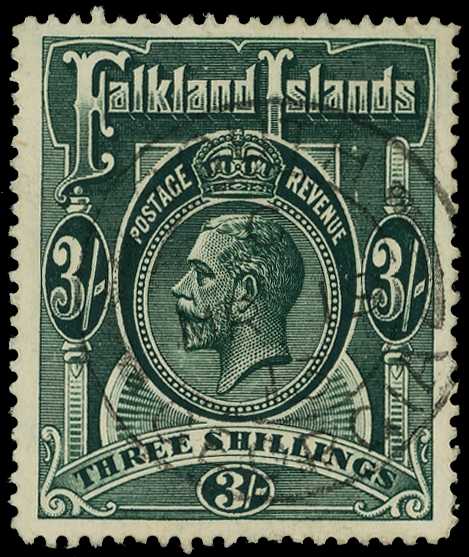 South Georgia. 1912-23 3/- slate-green with...