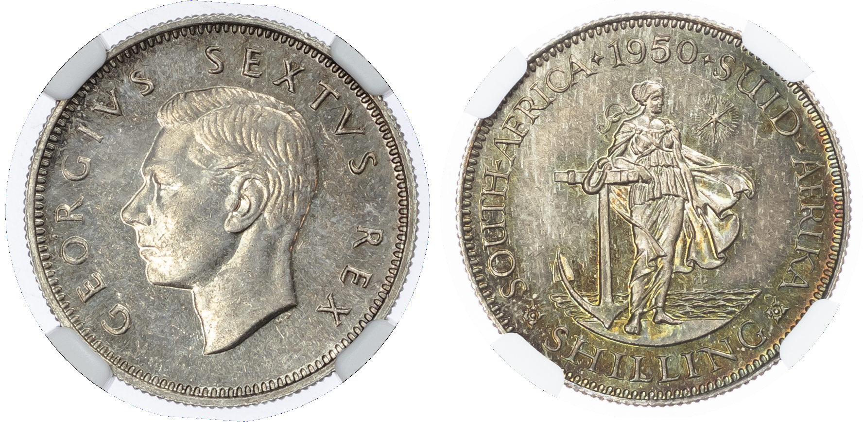 South Africa, George VI (1936‑1952), silver Proof Shilling, 1950.