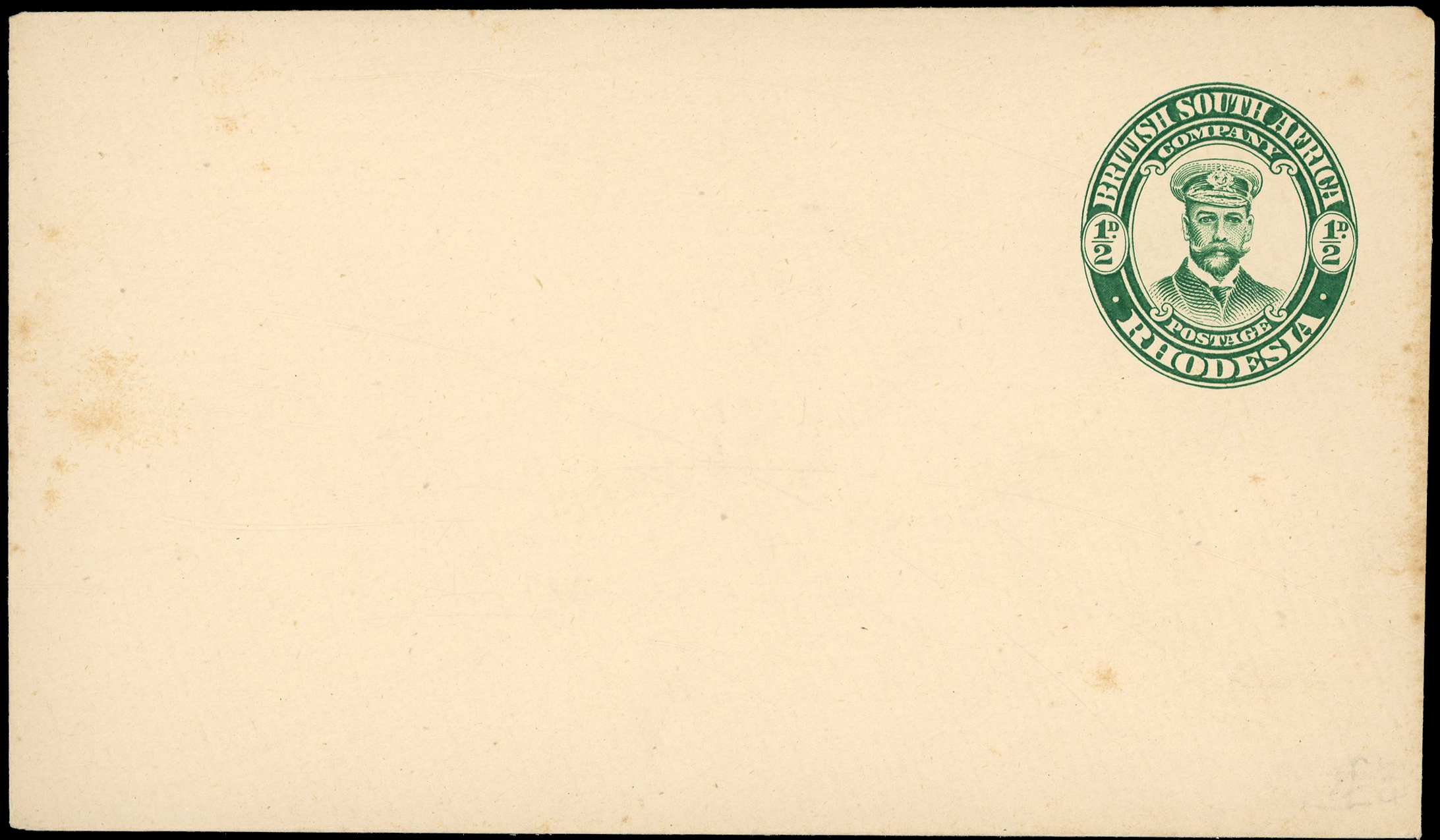 1913 ½d green "Admiral" envelope smaller size without embossing unused