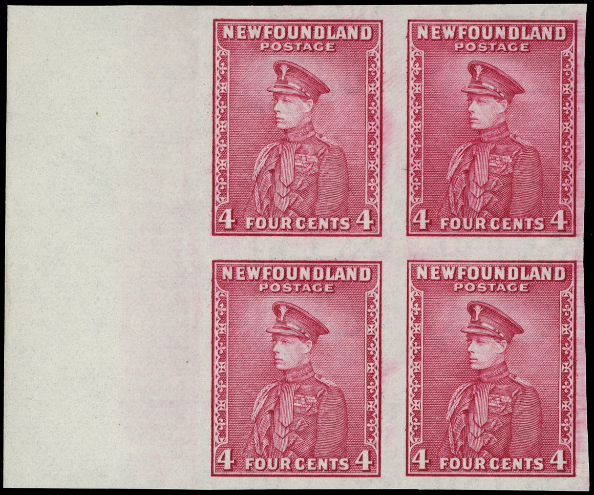 Newfoundland 1932 Resources 4ct Prince of Wales plate proof block of four SG...