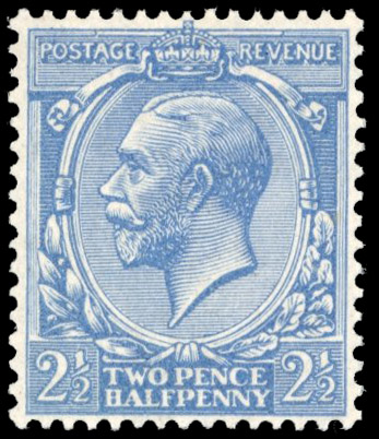 GB 1912-24 2½d milky blue mint