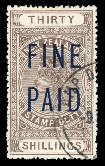 New Zealand Revenue c1922 Fine Paid 30/- brown