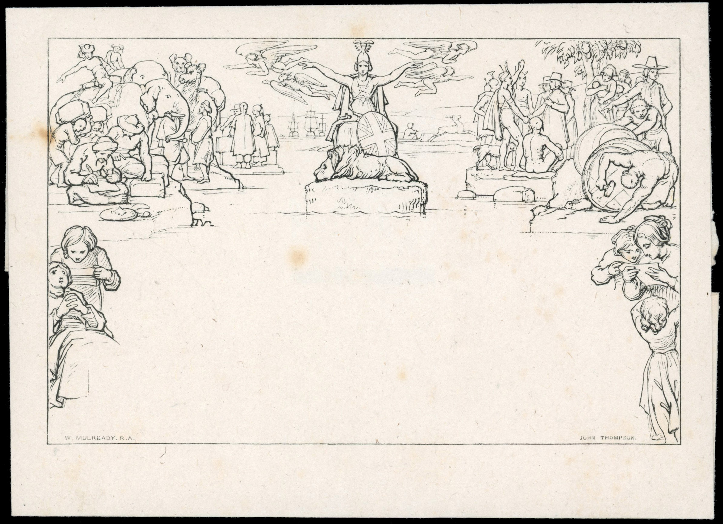 GB SG ME1 1840 Mulready die proof in black on India paper