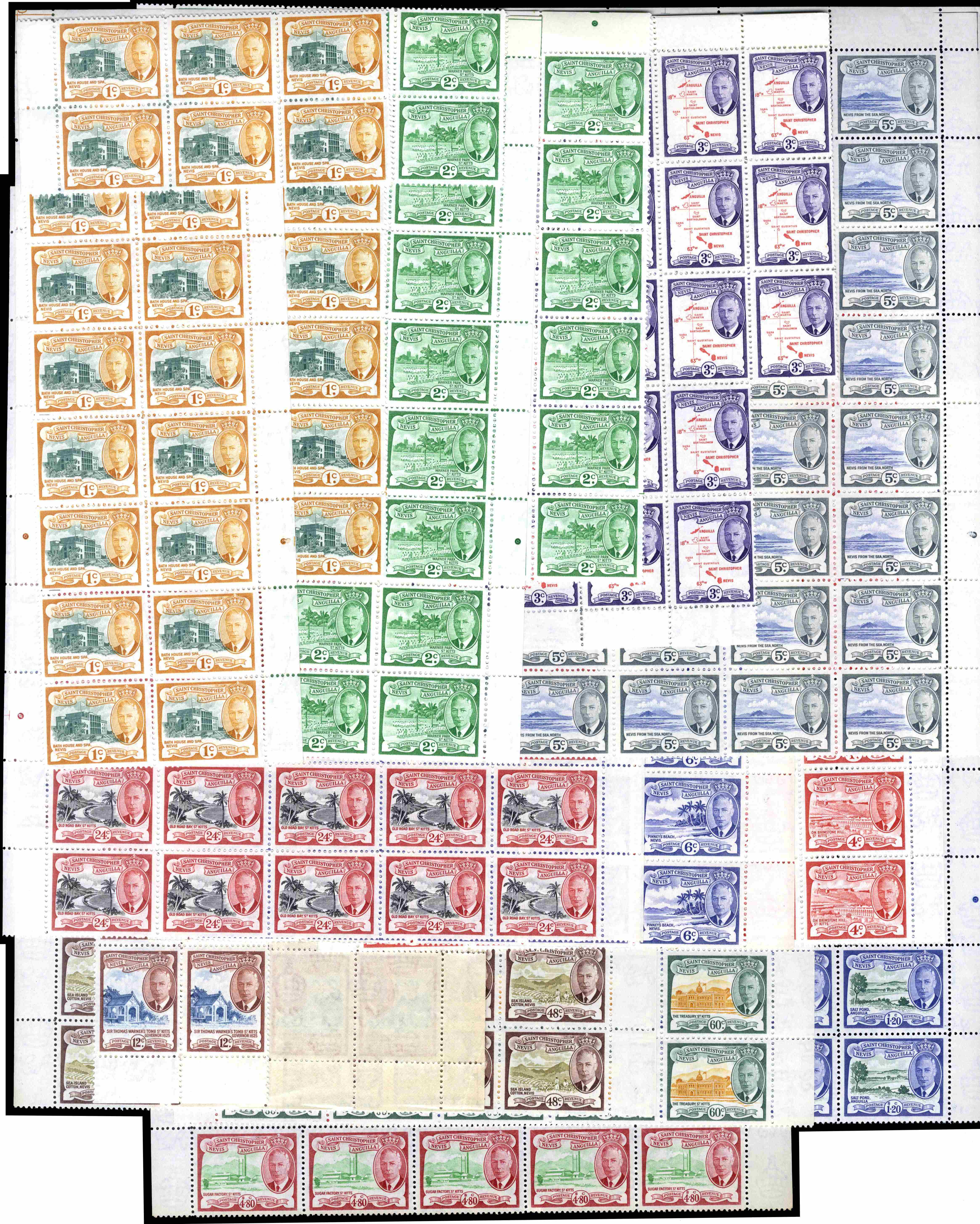 St Kitts-Nevis SG 94-105 blocks mint