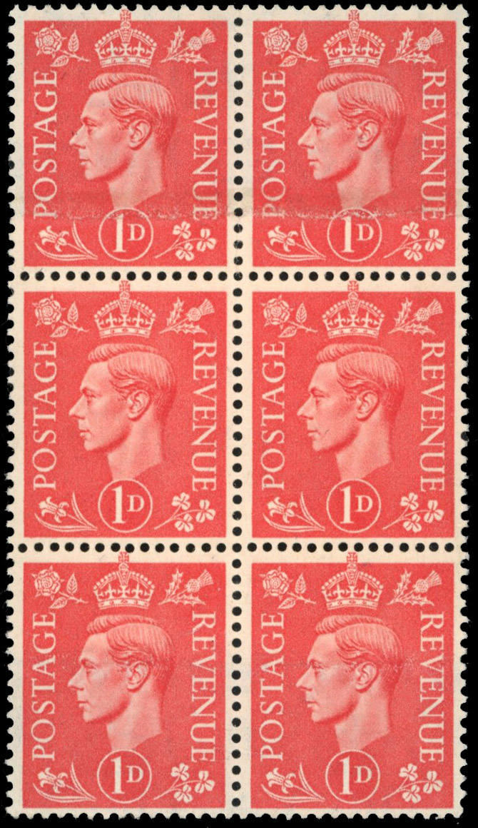 GB SG 486 1941 1d paper join block mint