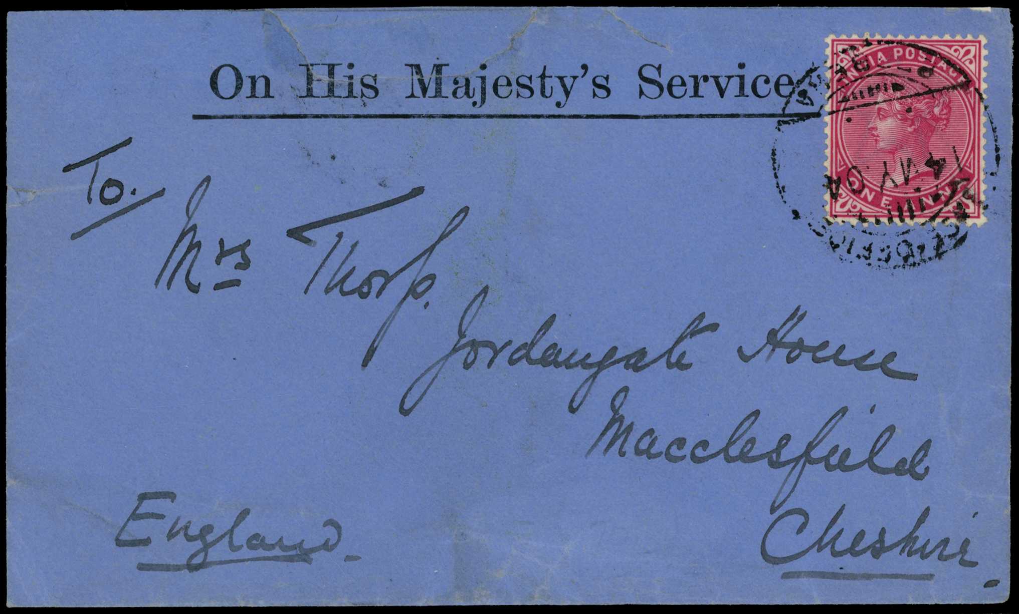 POSTAL HISTORY: 1904 O.H.M.S envelope to...