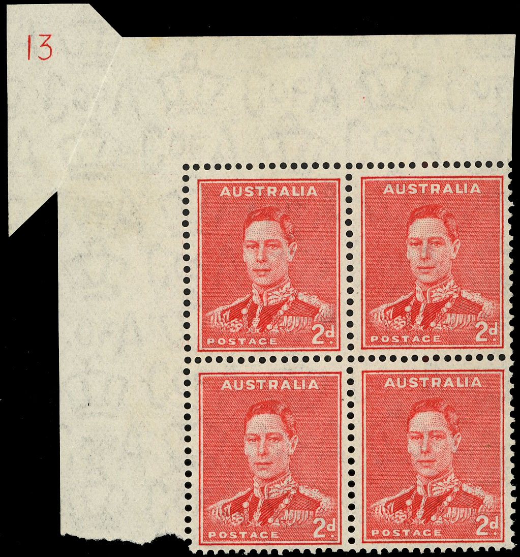Australia SG 184 Plate block mint