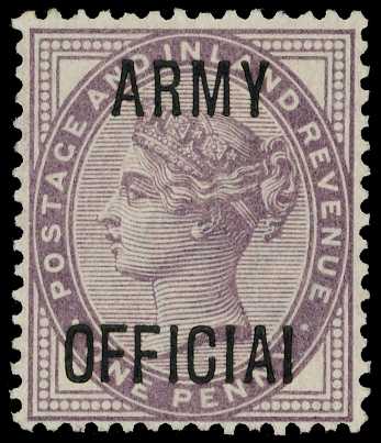 Officials; Army Official. 1896 1d lilac,...