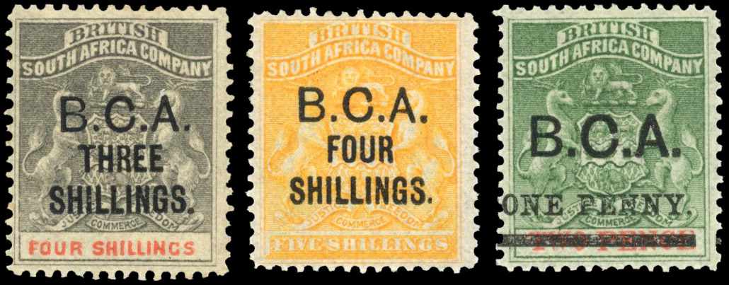 Nyasaland SG 18-20 1892-5 surcharge trio mint